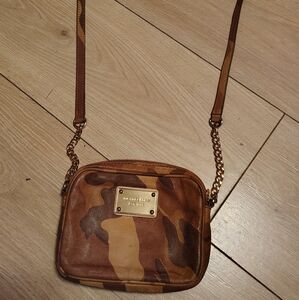 Michael Kors Brown Camouflage Crossbody Bag